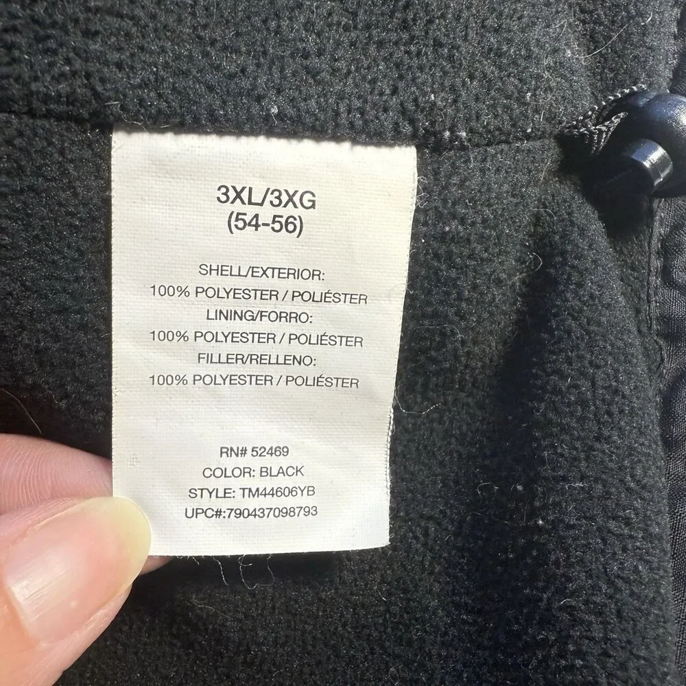 FREE TECH SOLID BLACK ZIP UP LINED JACKET 3XL (54-56) 3XXX